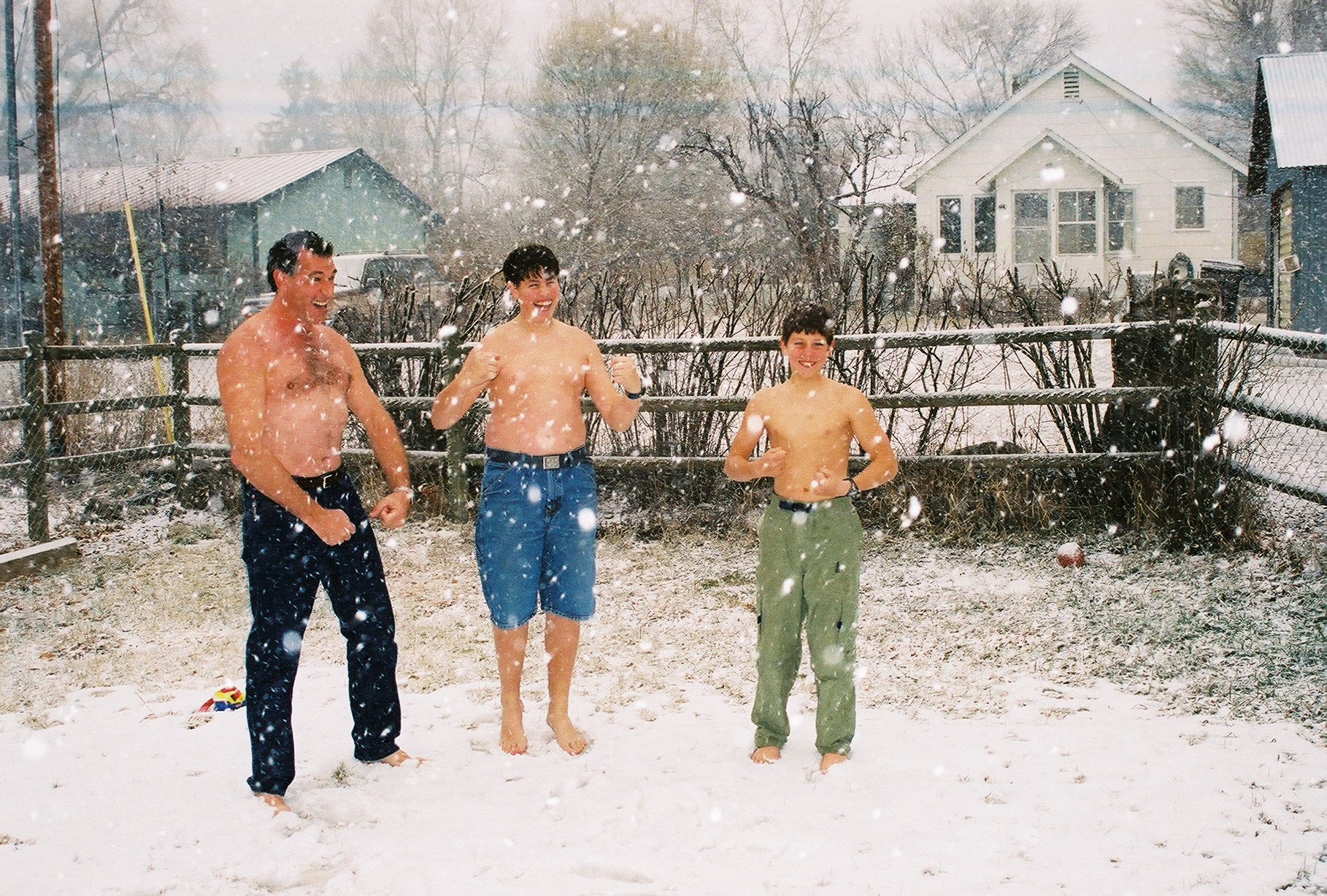 Brian Leader, Josiah Leader & Shiloh Leader braving the Colorado snow