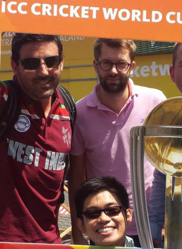 Michael Doig, Olly Scott, Phil Payne and Joshua Kim at the Cricket World Cup