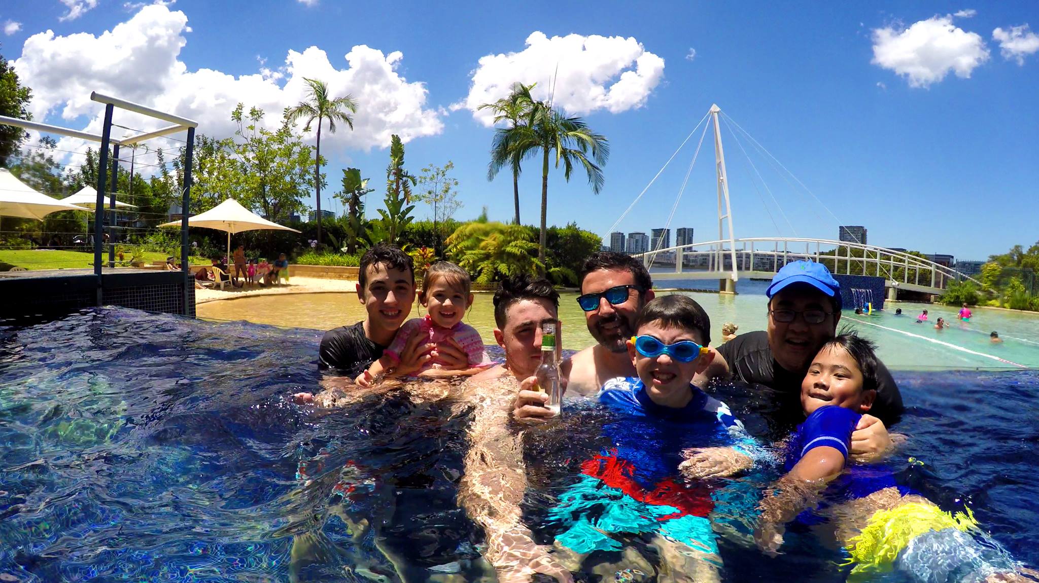 Happy Boxing Day Test lunch break! Lunch and a swim with the Cu's