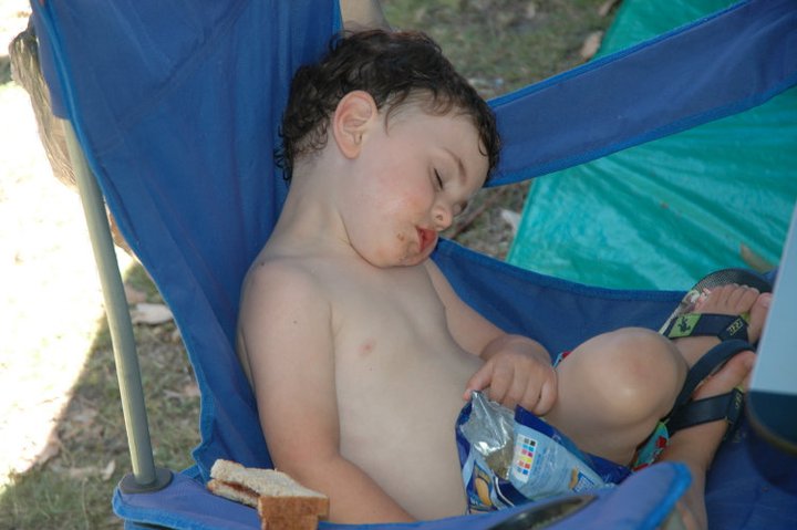 Hayden crashed - Camping