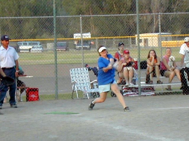 Jaimee Woolard Callies playing softball