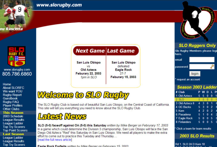 SLO Rugby Website