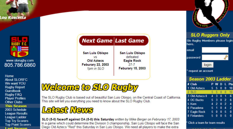 Working hard on the SLO Rugby site