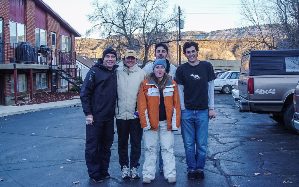 Michael Doig, Jaimee Woolard Callies, Kandi Morrison and Jesse Leader ready to ski