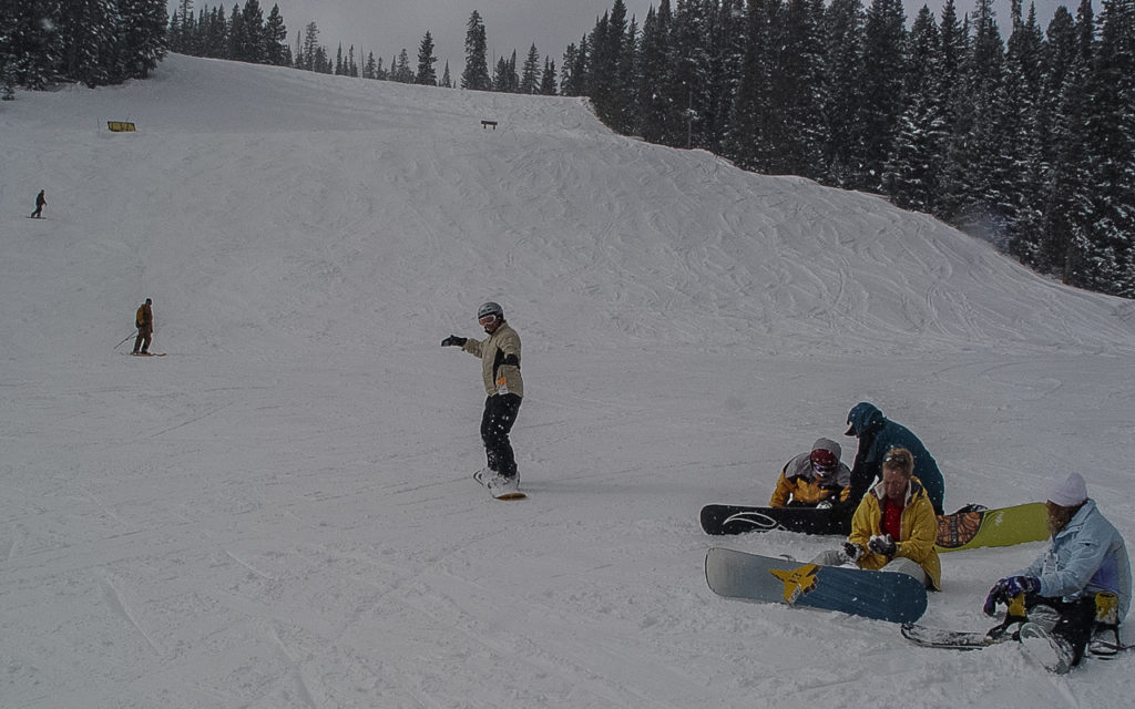 Jaimee Woolard Callies boarding at Durango Mountain Resort, Colorado