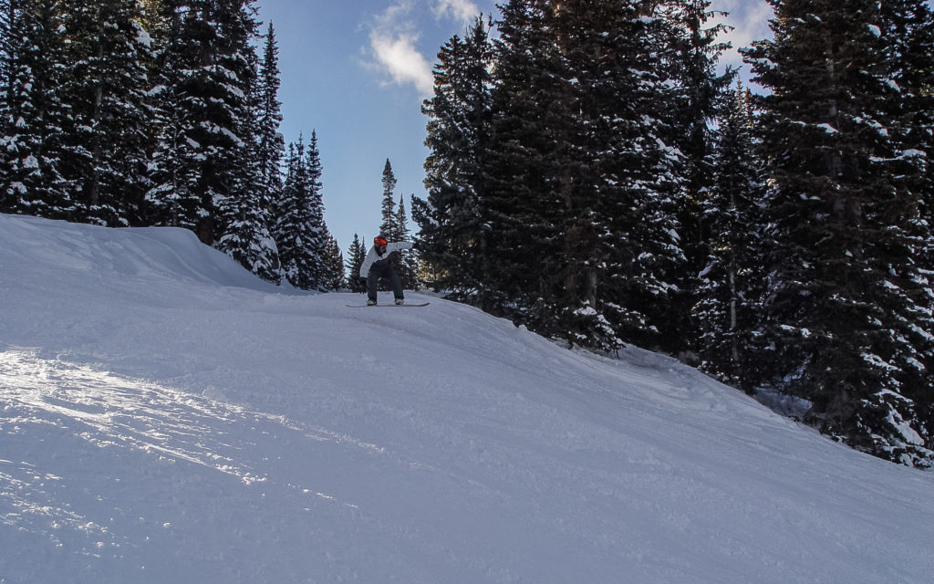 Michael Doig boarding at Durango Mountain Resort, Colorado