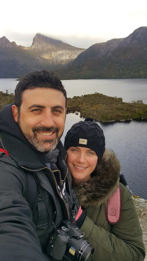 Michael Doig & Louise Connolly hiking Cradle Mountain