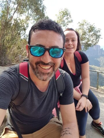 Michael Doig and Louise Connolly taking a well earned rest on the Blue Mountains Hike