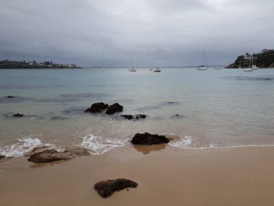 Relaxing by the beach after our mountain bike ride