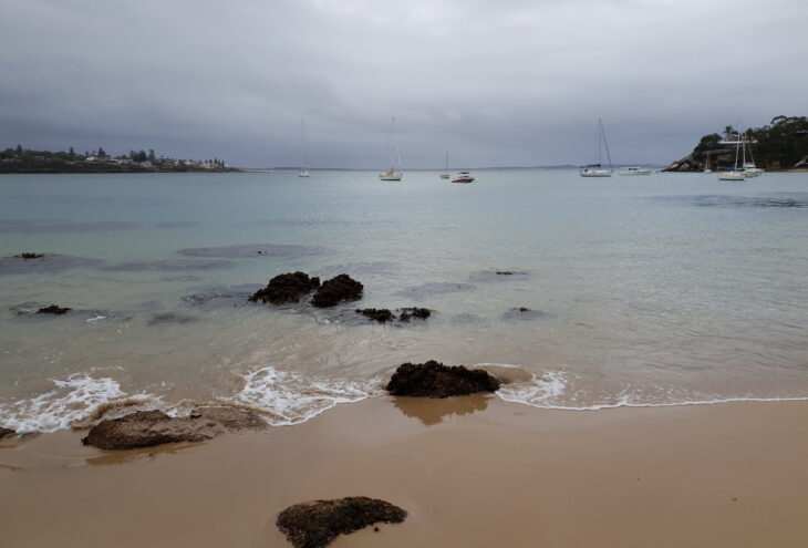 Relaxing by the beach after our mountain bike ride