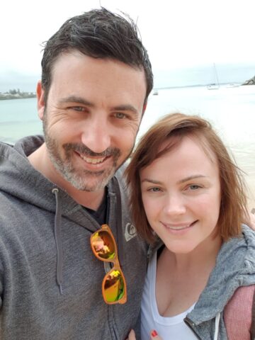 Michael Doig and Louise Connolly relaxing by the beach in the National Park