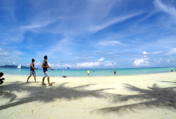 Relaxing in front of the hotel— at White Beach, Boracay.