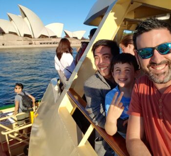 Enjoying a Sydney Harbour Cruise with Glen Karl and a couple of my kids