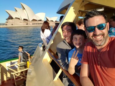 Enjoying a Sydney Harbour Cruise with Glen Karl and a couple of my kids
