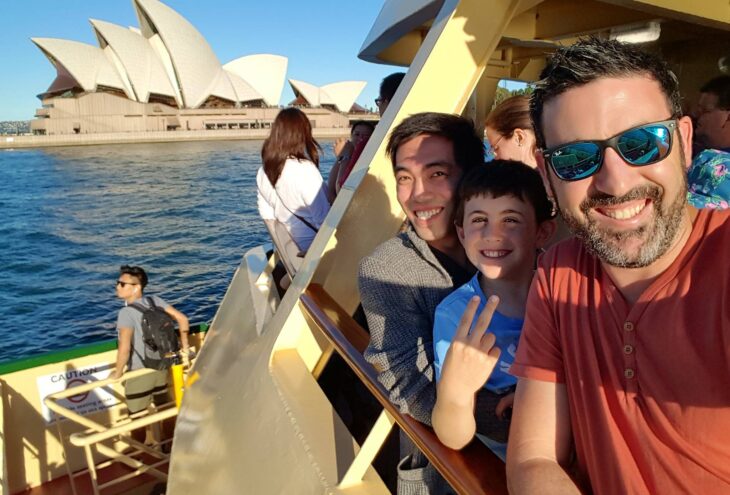 Enjoying a Sydney Harbour Cruise with Glen Karl and a couple of my kids