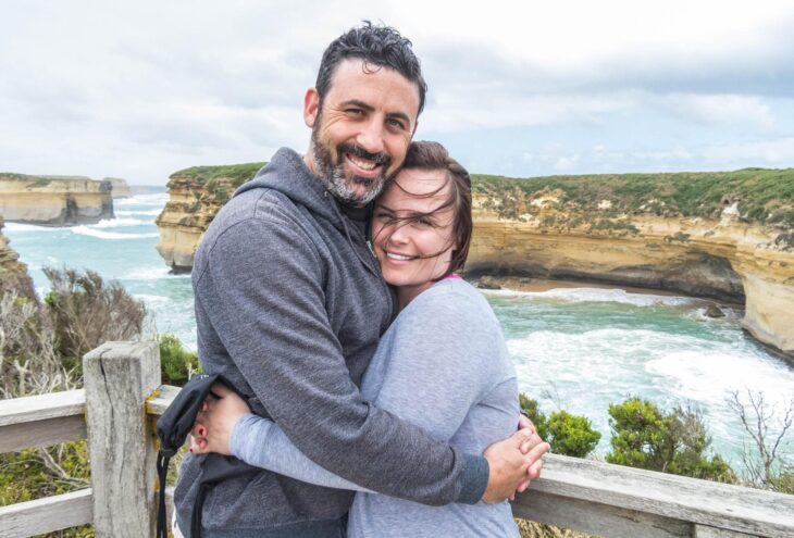 Louise Connolly and Michael Doig at Loch Ard Gorge during our Great Ocean Road trip