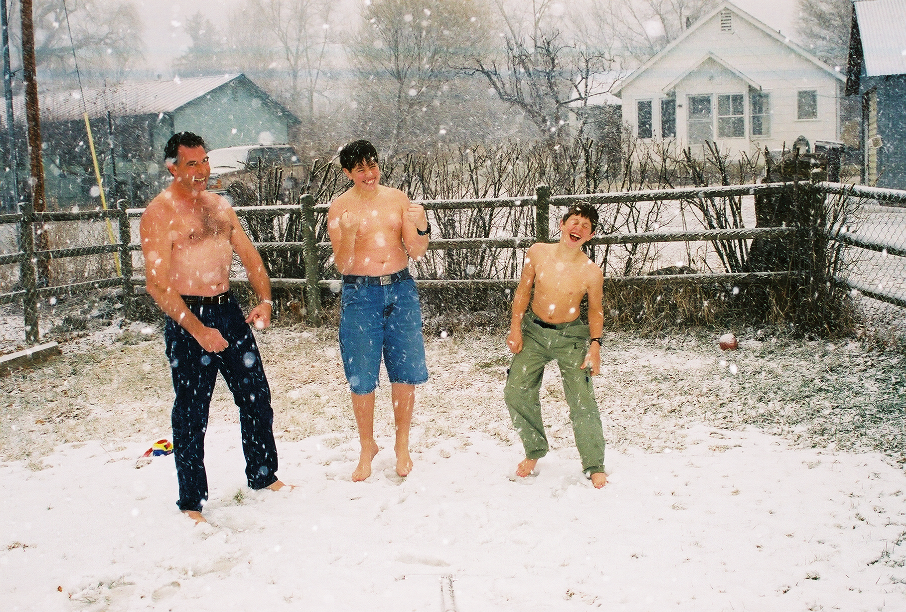 Brian Leader, Josiah Leader & Shiloh Leader braving the Colorado snow