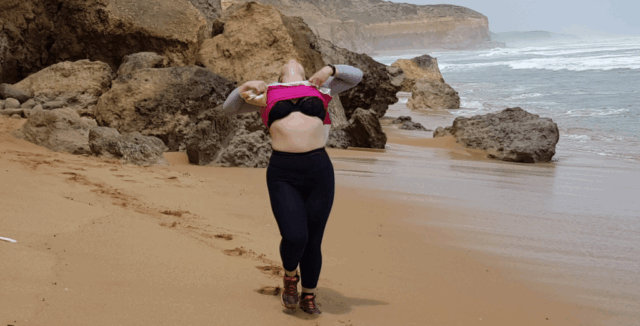 Lunch at the Epicurean Red Hill with Louise Connolly A cheeky Louise Connolly down in a quiet and secluded part of the beach by the 12 Apostles