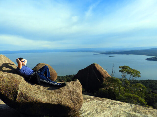 Michael Doig on Mount Amos, Tasmania