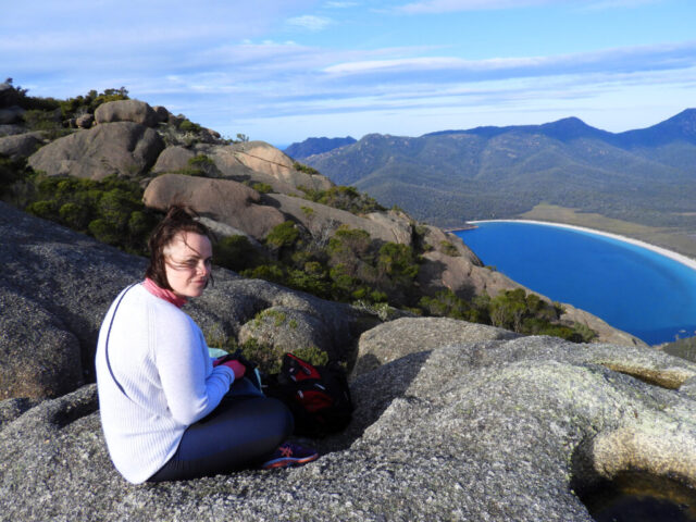 Louise Connolly on Mount Amos, Tasmania