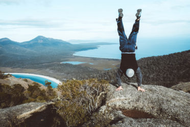 Michael Doig upon Mount Amos, Tasmania