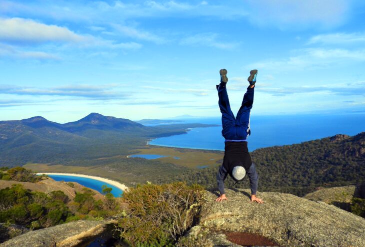 Michael Doig on Mount Amos, Tasmania