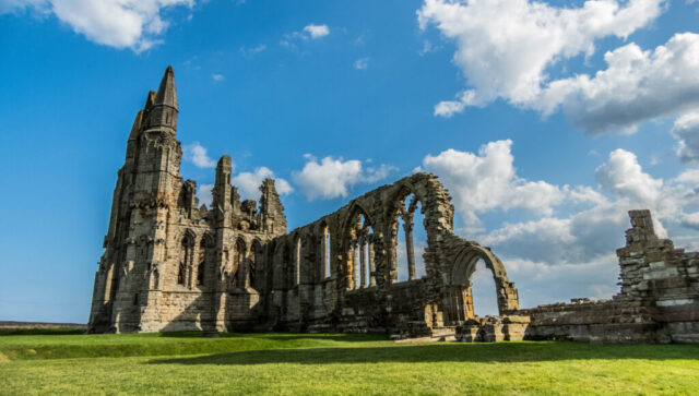 The Whitby Abbey ruins are absolutely spectacular - dominating the Whitby skyline, a north eastern English seaside town looking out over the North sea