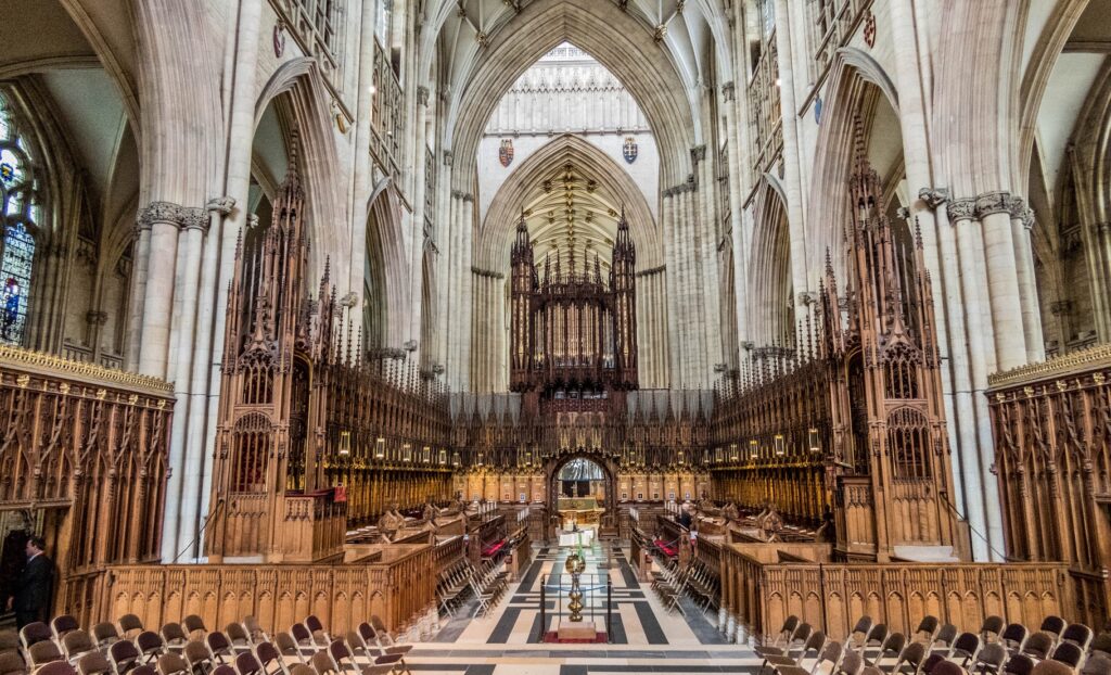 The choir stalls inside York Minster, where the detail and craftsmanship speak for themselves.