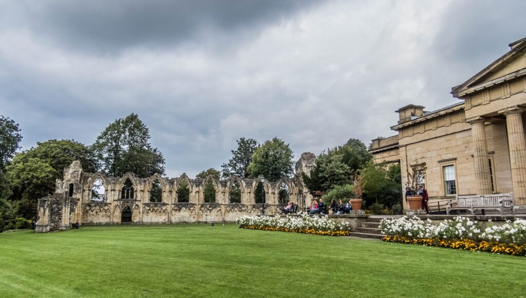 The ruins of St Mary’s Abbey in York’s Museum Gardens, where history sits quietly in the open.