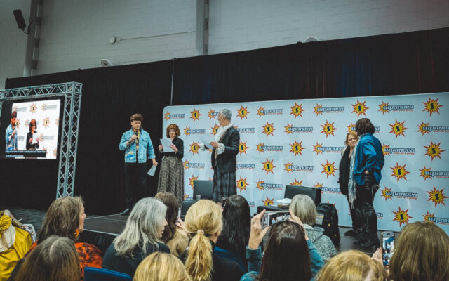 Sam Heughan invites three "Claire's" onto stage to act out various scenes during the VIP Outlander Panel at Supanova Comic Con, Sydney Australia 2025
