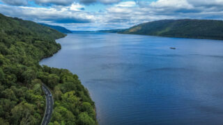 The A82 running by Loch Ness