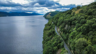 The A82 running by Loch Ness