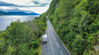 The A82 running by Loch Ness