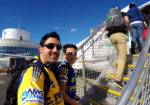 Michael & Liam Doig boarding to fly to Brisbane