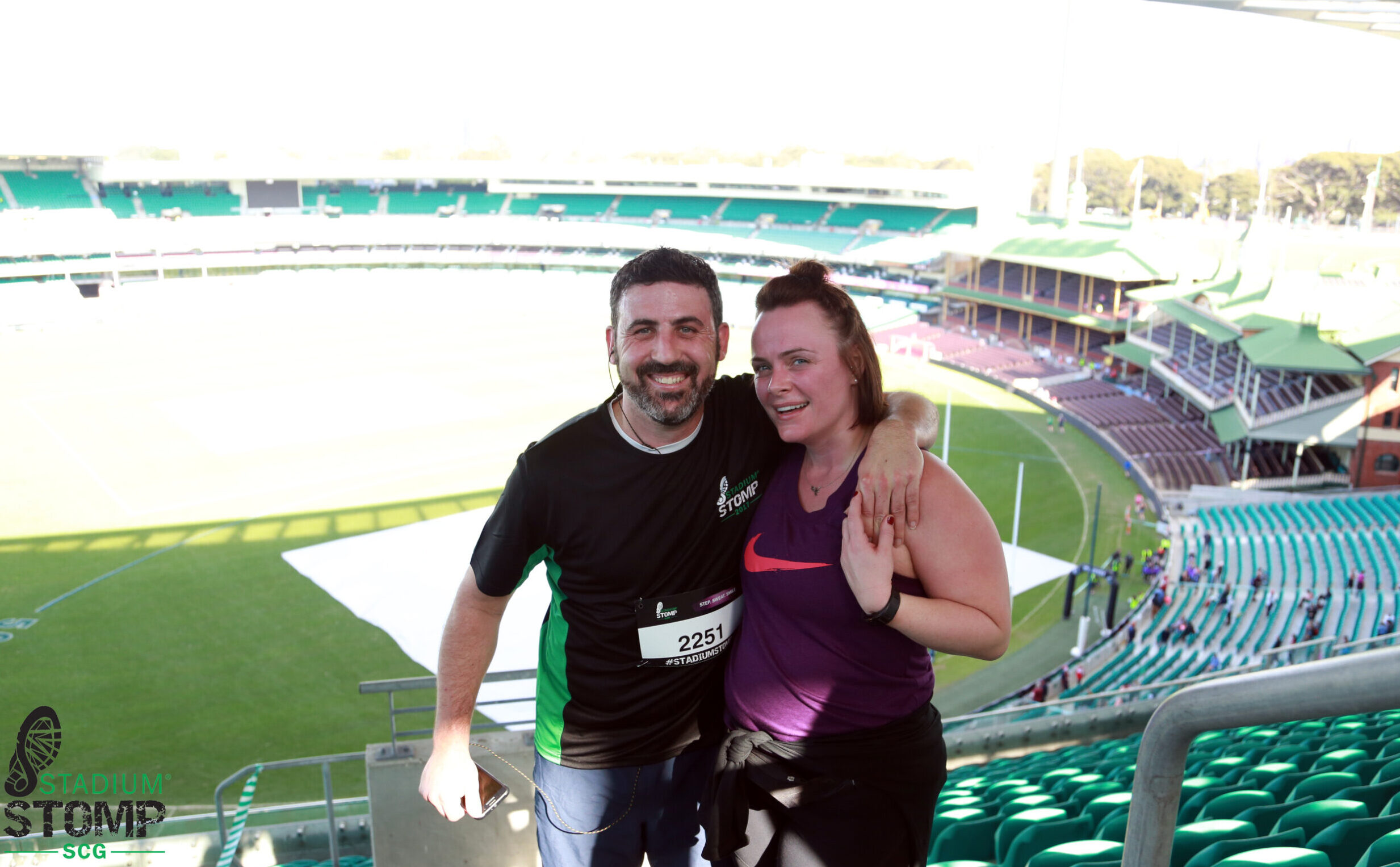 Michael Doig and Louise Connolly tackle Stadium Stomp Sydney